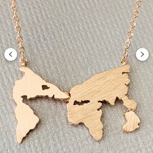 Rose Gold World Map Necklace